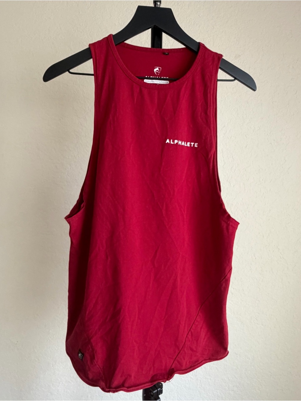 Alphalete Tank Top Red Wolf Medium M Performance Fit Men's